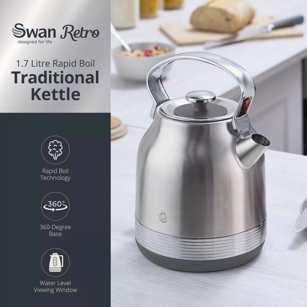 Swan  Retro Revive Stainless Steel Kettle